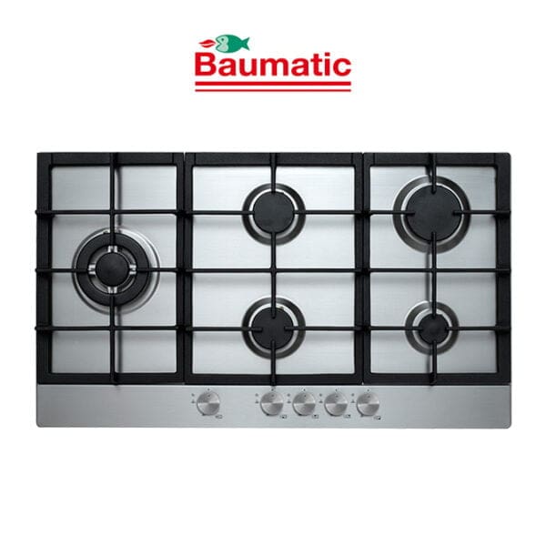 Baumatic BCG90S 90cm 5 Burner Gas Cooktop in Stainless Steel