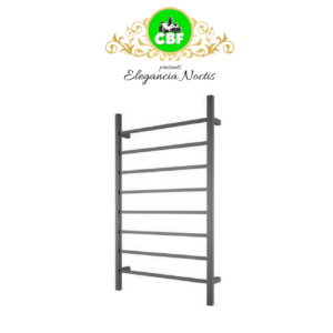 CBFTL1174SBLK Square 8 Rung Bathroom Non Heated Towel Ladder 1150mm x 700mm Matte Black