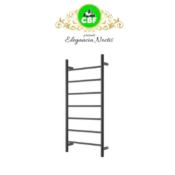 CBFTL94RBLK Round 6 Rung Bathroom Non Heated Towel Ladder 920mm x 460mm Matte Black