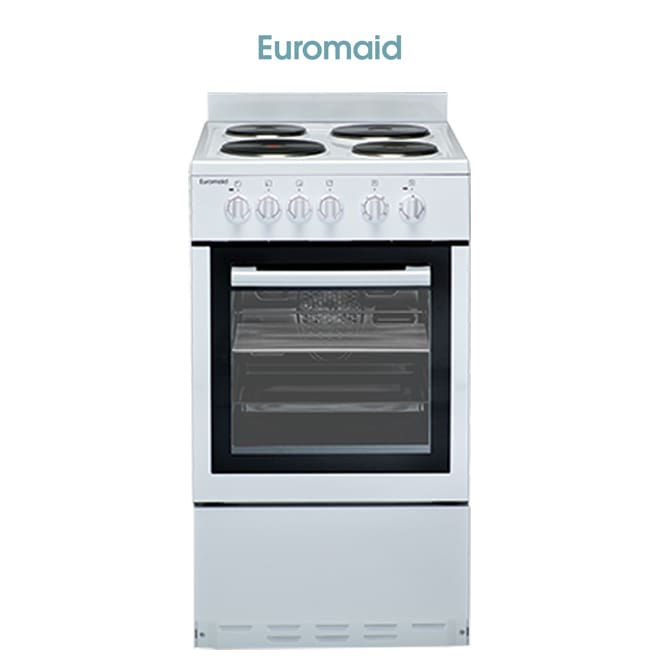 Euromaid EW50 50cm Upright Cooker - Electric Oven & Solid Cooktop