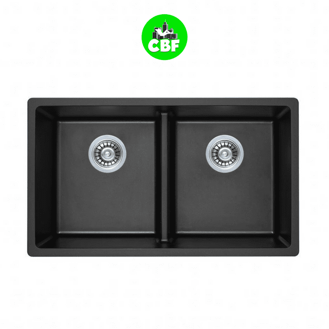 CBF S7946DB-B Black Kitchen Sink - Double Bowl - 790 x 460mm