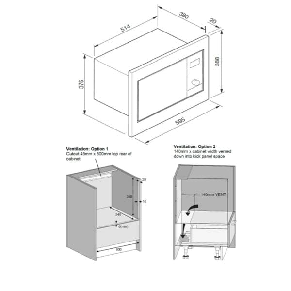 Belling BD28MBK 28 Litre Microwave Oven