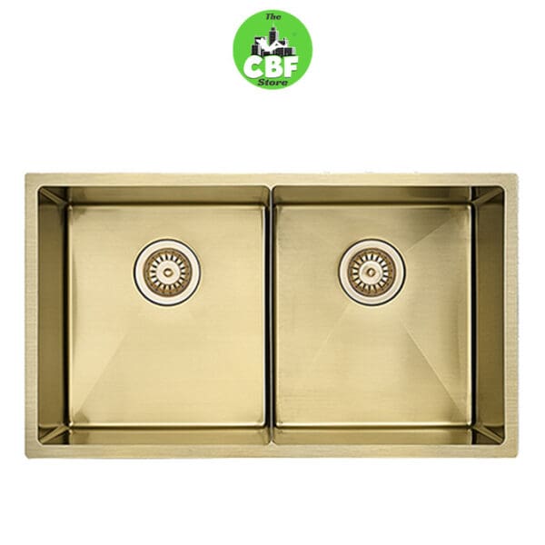 CBF Designer Double Bowl Kitchen SInk in Brushed Gold