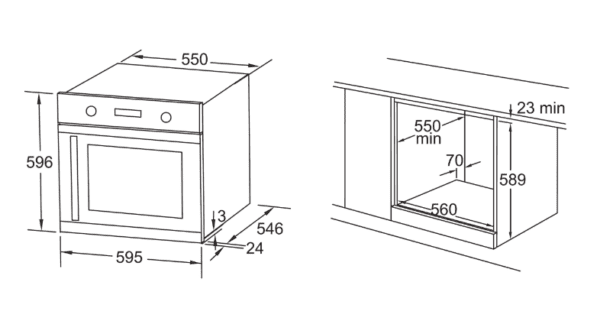 60cm built-in oven