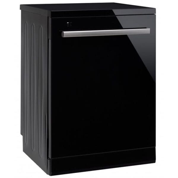 Euromaid EDWB16G 60cm Freestanding Black Glass Dishwasher 16 Place Settings -side view