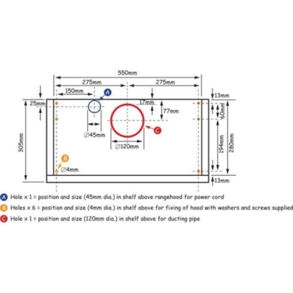 Baumatic RS6S 60cm Slide Out Rangehood (schematic)