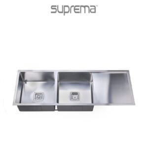 Suprema QUBIX500D Double Bowl Kitchen Sink with Drainer