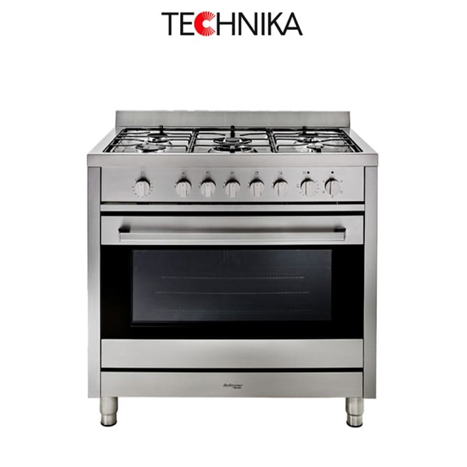 Technika B9GEFTSS-5 90cm Stainless Steel Upright Cooker, 90cm Dual Fuel Upright Cooker