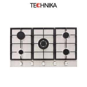 Technika H950STXFPRO 5 Gas Burner Cooktop - 900mm - Brushed Stainless Steel-web ready