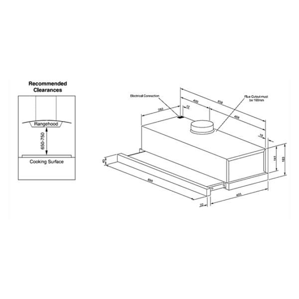 Technika SL10190ISS-4 90cm Stainless Steel Slide-out Rangehood-schematic