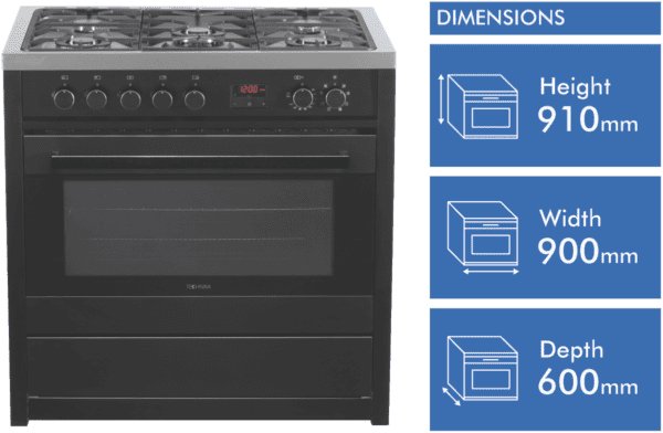 Technika TEG95TBK 90cm Dual Fuel Upright Cooker (5)