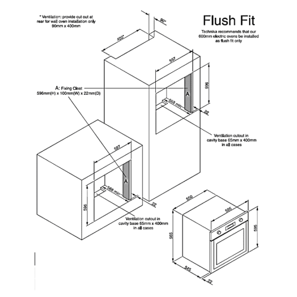 Technika TO106MDSTR-5 60cm Electric Side Opening Stainless Steel Oven - schematic