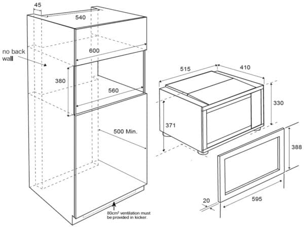 Venini GMWG28TK 60cm Stainless Steel Microwave (schematic)