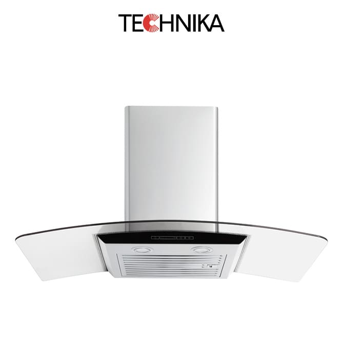 Technika FHEE91A9S-5 90cm Curved Glass Deluxe Canopy Rangehood (1)