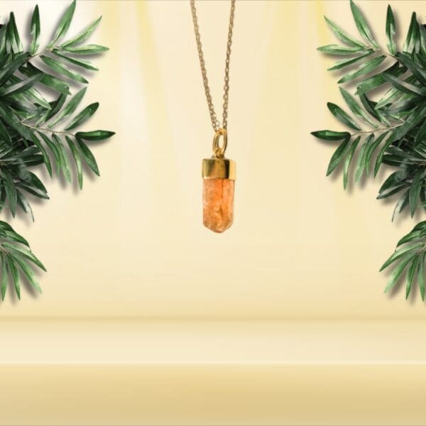 Exquisite Yellow Raw Topaz Necklace (2)