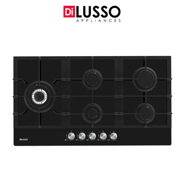 Di Lusso GC905MBSC 90cm Black Glass Gas Cooktop (2)