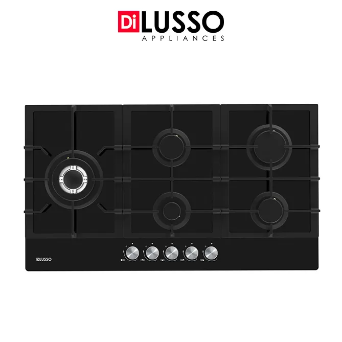 Di Lusso GC905MBSC 90cm Black Glass Gas Cooktop (2)