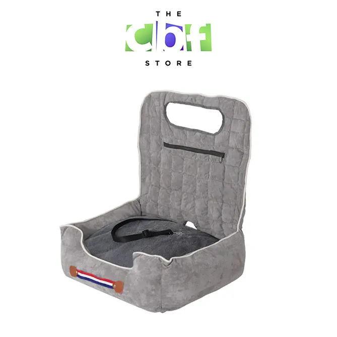 Anti-Slip Pet Booster Seat with Storage Pockets and Safety Leash, Pet car seat