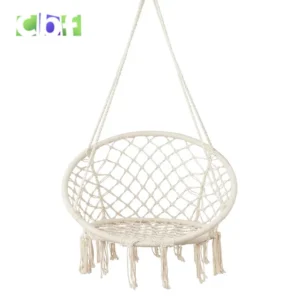 HYPERANGER Macrame Swing Chair Hanging Cotton Rope Hammock Chair (2)