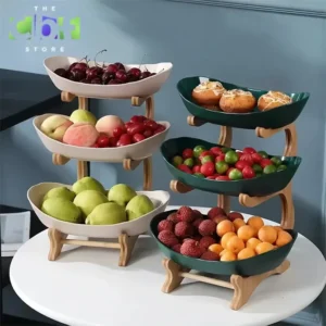 Modern Fruit Basket 2-3 Layer Plastic Snack Dish for Home Living Room (10)