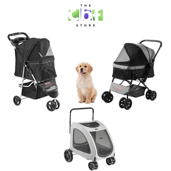 Premium Rotating Pet Stroller for Easy Travel with Brakes Pad and Cup Holder (7)