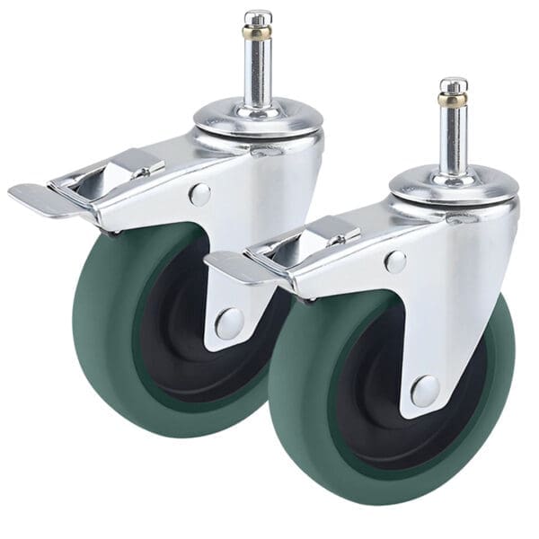 SOGA 2X 4" Heavy Duty Polyurethane Swivel Castor Brake Wheels